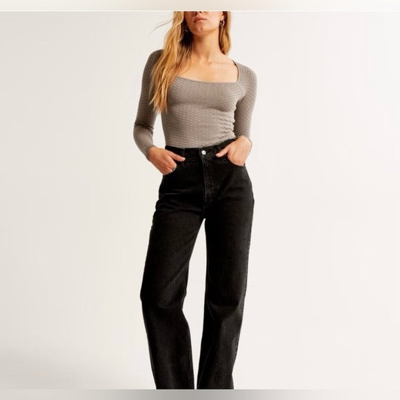 NWT Abercrombie Pointelle Squareneck Bodysuit - Picture 5 of 9